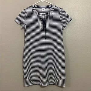 Cabi Captain Blue White Striped Lace Up Dress Size XS